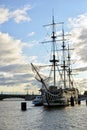 Sailing ship on Neva River. Royalty Free Stock Photo