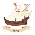 Sailing ship Ninya. Participant of the campaign of Christopher Columbus