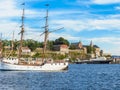 View of the Oslo Harbour and Akershus Fortress. Royalty Free Stock Photo