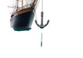 Sailing ship with prominent anchor Royalty Free Stock Photo