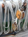 Sailing ship rope on desk Royalty Free Stock Photo