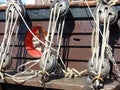 Sailing ship rope on desk Royalty Free Stock Photo