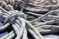 Sailing ship ropes and lines neatly coiled Royalty Free Stock Photo