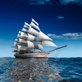 Sailing ship at sea Royalty Free Stock Photo