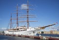 Sailing ship Sea Cloud II at the English Marina, sunny summer day. Saint Petersburg Royalty Free Stock Photo