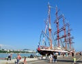 Sailing ship Sedov in the sea port of Sochi Royalty Free Stock Photo