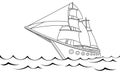 coloring book a sailing ship Royalty Free Stock Photo