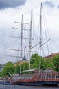 Sailing ship in St. Petersburg on river Neva Russia Royalty Free Stock Photo