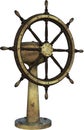 Sailing Ship Steering Wheel, Isolated