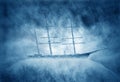 Sailing ship in a storm Royalty Free Stock Photo