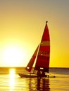 Sailing ship, Sunset Royalty Free Stock Photo