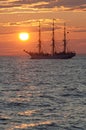 Tall ship in Sunset Royalty Free Stock Photo