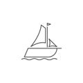 Sailing ship vector icon symbol isolated on white background Royalty Free Stock Photo