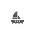 Sailing ship vector icon symbol isolated on white background Royalty Free Stock Photo