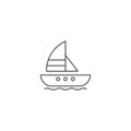 Sailing ship vector icon symbol isolated on white background Royalty Free Stock Photo