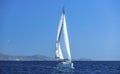 Sailing ship yachts with white sails. Luxery yacht.
