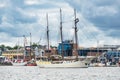 Sailing ships during the Hansesail in Rostock, Germany Royalty Free Stock Photo