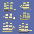 Sailing ships icon set