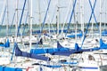 Sailing ships in port of Balatonfoldvar Royalty Free Stock Photo