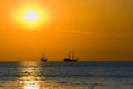 Sailing ships at sea