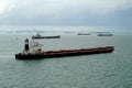 Sailing ships in the strait of malacca