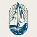 Sailing sport logotype vintage colorful