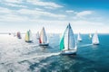 Sailing sport yacht sea race regatta wind water sailboat boating Royalty Free Stock Photo