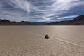 Sailing Stone on a cracked dry lake floor Royalty Free Stock Photo