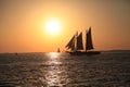 Sailing and sun set