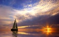 Sailing and sunset