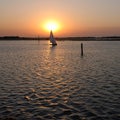 Sailing at sunset Royalty Free Stock Photo