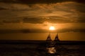 Sailing at sunset.