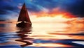 Sailing at sunset Royalty Free Stock Photo