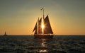 Sailing into the sunset Royalty Free Stock Photo