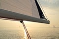Sailing at sunset in the Netherlands Royalty Free Stock Photo