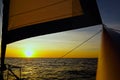 Sailing sunset Ocean Royalty Free Stock Photo