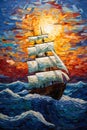 Sailing into the Sunset: A Sculptural Masterpiece Royalty Free Stock Photo