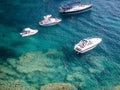 Sailing time at Costa Brava caves, Catalonia, Spain.