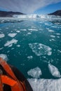 Sailing to Glacier Eqi in Greenland