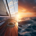 sailing trip sea breezes sunsets Hyper-realistic textures one generative AI