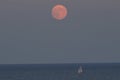 Sailing Under A Harvest Moon Royalty Free Stock Photo