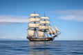 sailing vessel in full sail, with billowing sails and tranquil waters Royalty Free Stock Photo