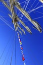 Sailing vessel mast ropes Royalty Free Stock Photo