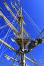 Sailing vessel mast ropes Royalty Free Stock Photo