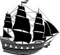 Sailing vessel stencil second variant