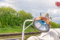 sailing water relaxing, cruise beautiful sunny ransportation boat, luxury sitting. erminal journey tourists seascape Royalty Free Stock Photo