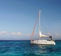 Sailing Yacht, Blue Lagoon Royalty Free Stock Photo