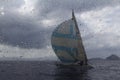 Sailing yacht catamaran sailing in rough sea. Sailboat. Sailing concept. Royalty Free Stock Photo