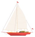 Sailing yacht color icon. River trip transport