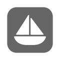 Sailing yacht flat icon with